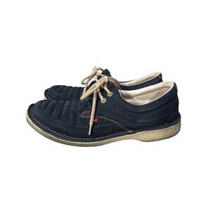 Pod Navy Blue Lace-Up Shoes Mens Size 8 Suede Leather Casual Comfort Sole